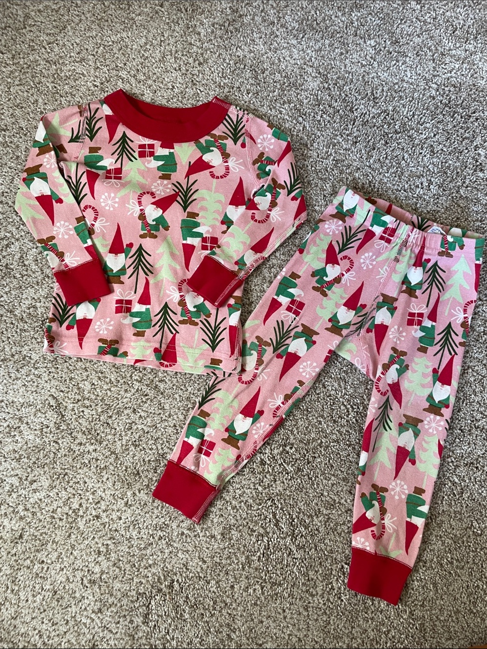 Hanna Andersson 18-24M Pink Christmas Gnome Pajamas